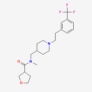 molecular formula C21H29F3N2O2 B5683823 N-methyl-N-[(1-{2-[3-(trifluoromethyl)phenyl]ethyl}piperidin-4-yl)methyl]tetrahydrofuran-3-carboxamide 