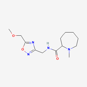 molecular formula C13H22N4O3 B5683827 N-{[5-(methoxymethyl)-1,2,4-oxadiazol-3-yl]methyl}-1-methyl-2-azepanecarboxamide 
