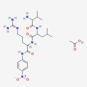 molecular formula C25H42N8O7 B568386 acetic acid;2-[(2-amino-3-methylbutanoyl)amino]-N-[5-(diaminomethylideneamino)-1-(4-nitroanilino)-1-oxopentan-2-yl]-4-methylpentanamide CAS No. 117961-23-6