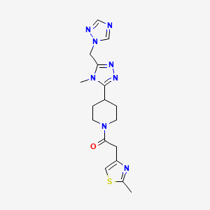 molecular formula C17H22N8OS B5683886 1-[(2-methyl-1,3-thiazol-4-yl)acetyl]-4-[4-methyl-5-(1H-1,2,4-triazol-1-ylmethyl)-4H-1,2,4-triazol-3-yl]piperidine 