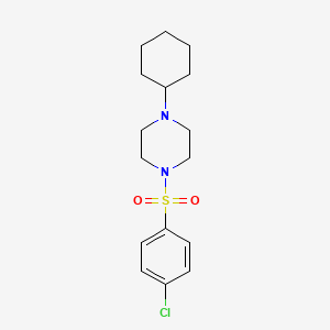 molecular formula C16H23ClN2O2S B5683890 1-[(4-chlorophenyl)sulfonyl]-4-cyclohexylpiperazine 
