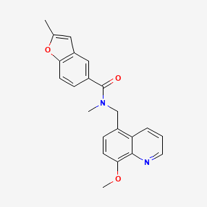 molecular formula C22H20N2O3 B5683895 N-[(8-methoxy-5-quinolinyl)methyl]-N,2-dimethyl-1-benzofuran-5-carboxamide 