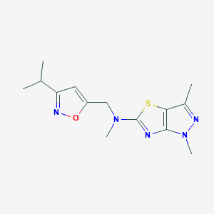 molecular formula C14H19N5OS B5683905 N-[(3-isopropylisoxazol-5-yl)methyl]-N,1,3-trimethyl-1H-pyrazolo[3,4-d][1,3]thiazol-5-amine 