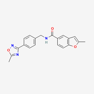 2-methyl-N-[4-(5-methyl-1,2,4-oxadiazol-3-yl)benzyl]-1-benzofuran-5-carboxamide