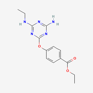 molecular formula C14H17N5O3 B5683927 ethyl 4-{[4-amino-6-(ethylamino)-1,3,5-triazin-2-yl]oxy}benzoate 