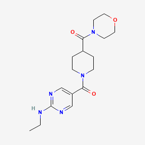 molecular formula C17H25N5O3 B5683935 N-ethyl-5-{[4-(4-morpholinylcarbonyl)-1-piperidinyl]carbonyl}-2-pyrimidinamine 