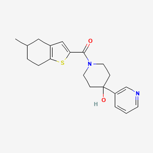 molecular formula C20H24N2O2S B5683942 1-[(5-methyl-4,5,6,7-tetrahydro-1-benzothien-2-yl)carbonyl]-4-(3-pyridinyl)-4-piperidinol 