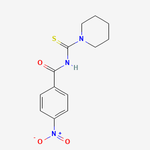 molecular formula C13H15N3O3S B5683959 4-nitro-N-(1-piperidinylcarbonothioyl)benzamide 