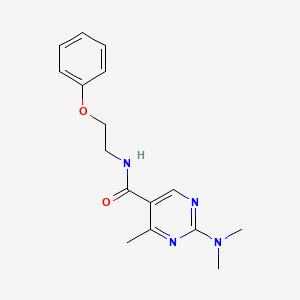 molecular formula C16H20N4O2 B5683969 2-(dimethylamino)-4-methyl-N-(2-phenoxyethyl)-5-pyrimidinecarboxamide 