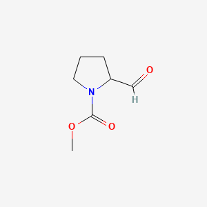 molecular formula C7H11NO3 B568397 Methyl 2-formylpyrrolidine-1-carboxylate CAS No. 114051-15-9
