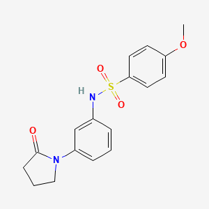 molecular formula C17H18N2O4S B5683998 4-methoxy-N-[3-(2-oxo-1-pyrrolidinyl)phenyl]benzenesulfonamide 