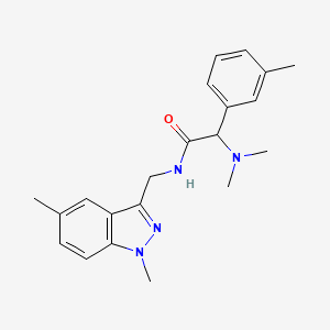 molecular formula C21H26N4O B5684006 2-(dimethylamino)-N-[(1,5-dimethyl-1H-indazol-3-yl)methyl]-2-(3-methylphenyl)acetamide 