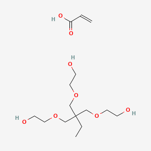 molecular formula C15H30O8 B568401 2-Propenoic acid, polymer with 2,2'-((2-ethyl-2-((2-hydroxyethoxy)methyl)-1,3-propanediyl)bis(oxy))bis(ethanol) CAS No. 121028-83-9