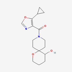 molecular formula C16H22N2O4 B5684036 9-[(5-cyclopropyl-1,3-oxazol-4-yl)carbonyl]-1-oxa-9-azaspiro[5.5]undecan-5-ol 