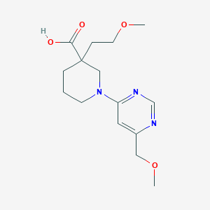 molecular formula C15H23N3O4 B5684056 3-(2-methoxyethyl)-1-[6-(methoxymethyl)-4-pyrimidinyl]-3-piperidinecarboxylic acid 