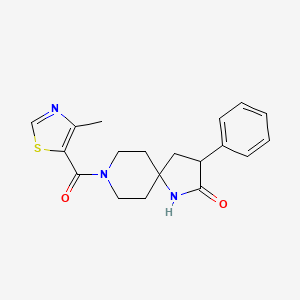 molecular formula C19H21N3O2S B5684069 8-[(4-methyl-1,3-thiazol-5-yl)carbonyl]-3-phenyl-1,8-diazaspiro[4.5]decan-2-one 