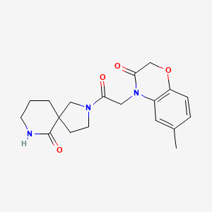 6-methyl-4-[2-oxo-2-(6-oxo-2,7-diazaspiro[4.5]dec-2-yl)ethyl]-2H-1,4-benzoxazin-3(4H)-one