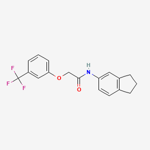 molecular formula C18H16F3NO2 B5684100 N-(2,3-dihydro-1H-inden-5-yl)-2-[3-(trifluoromethyl)phenoxy]acetamide 