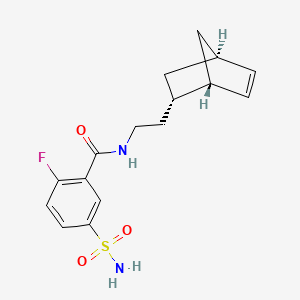 molecular formula C16H19FN2O3S B5684116 5-(aminosulfonyl)-N-{2-[(1S*,2S*,4S*)-bicyclo[2.2.1]hept-5-en-2-yl]ethyl}-2-fluorobenzamide 