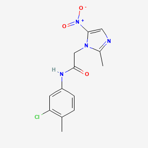 N-(3-chloro-4-methylphenyl)-2-(2-methyl-5-nitro-1H-imidazol-1-yl)acetamide