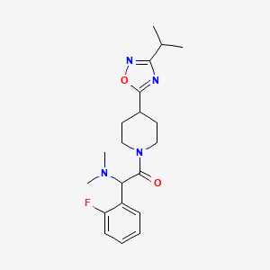 molecular formula C20H27FN4O2 B5684136 1-(2-fluorophenyl)-2-[4-(3-isopropyl-1,2,4-oxadiazol-5-yl)-1-piperidinyl]-N,N-dimethyl-2-oxoethanamine 