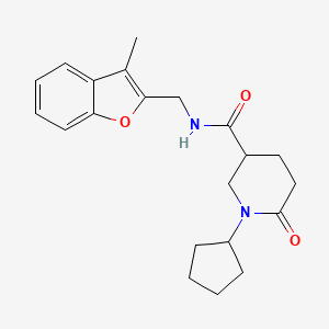 1-cyclopentyl-N-[(3-methyl-1-benzofuran-2-yl)methyl]-6-oxo-3-piperidinecarboxamide