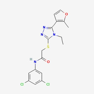 molecular formula C17H16Cl2N4O2S B5684199 N-(3,5-dichlorophenyl)-2-{[4-ethyl-5-(2-methyl-3-furyl)-4H-1,2,4-triazol-3-yl]thio}acetamide 