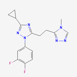 molecular formula C16H16F2N6 B5684207 3-cyclopropyl-1-(3,4-difluorophenyl)-5-[2-(4-methyl-4H-1,2,4-triazol-3-yl)ethyl]-1H-1,2,4-triazole 