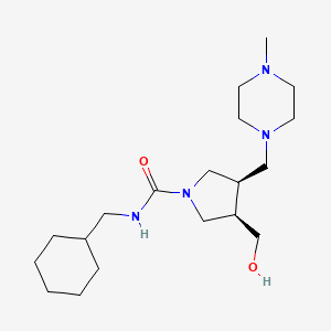 molecular formula C19H36N4O2 B5684233 (3R*,4R*)-N-(cyclohexylmethyl)-3-(hydroxymethyl)-4-[(4-methyl-1-piperazinyl)methyl]-1-pyrrolidinecarboxamide 