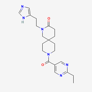 molecular formula C21H28N6O2 B5684240 9-[(2-ethylpyrimidin-5-yl)carbonyl]-2-[2-(1H-imidazol-4-yl)ethyl]-2,9-diazaspiro[5.5]undecan-3-one 
