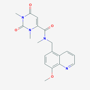 molecular formula C19H20N4O4 B5684243 N-[(8-methoxy-5-quinolinyl)methyl]-N,1,3-trimethyl-2,6-dioxo-1,2,3,6-tetrahydro-4-pyrimidinecarboxamide 