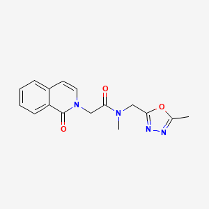 molecular formula C16H16N4O3 B5684262 N-methyl-N-[(5-methyl-1,3,4-oxadiazol-2-yl)methyl]-2-(1-oxoisoquinolin-2(1H)-yl)acetamide 