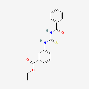 molecular formula C17H16N2O3S B5684294 ethyl 3-{[(benzoylamino)carbonothioyl]amino}benzoate 