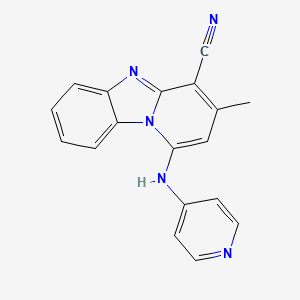 molecular formula C18H13N5 B5684306 3-methyl-1-(4-pyridinylamino)pyrido[1,2-a]benzimidazole-4-carbonitrile 