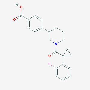 molecular formula C22H22FNO3 B5684330 4-(1-{[1-(2-fluorophenyl)cyclopropyl]carbonyl}piperidin-3-yl)benzoic acid 