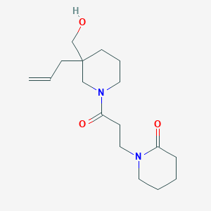 molecular formula C17H28N2O3 B5684341 1-{3-[3-allyl-3-(hydroxymethyl)-1-piperidinyl]-3-oxopropyl}-2-piperidinone 