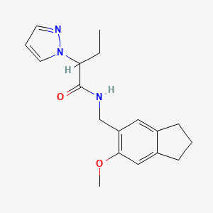 N-[(6-methoxy-2,3-dihydro-1H-inden-5-yl)methyl]-2-(1H-pyrazol-1-yl)butanamide