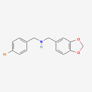 molecular formula C15H14BrNO2 B5684365 (1,3-benzodioxol-5-ylmethyl)(4-bromobenzyl)amine 