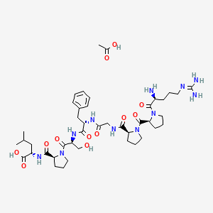 molecular formula C43H67N11O12 B568437 Arg-pro-pro-gly-phe-ser-pro-leu acetate salt CAS No. 115035-45-5
