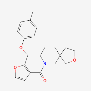 molecular formula C21H25NO4 B5684391 7-{2-[(4-methylphenoxy)methyl]-3-furoyl}-2-oxa-7-azaspiro[4.5]decane 