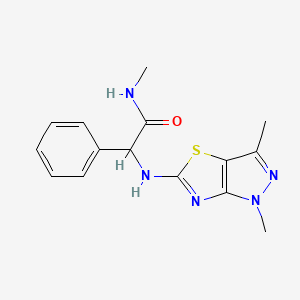 molecular formula C15H17N5OS B5684413 2-[(1,3-dimethyl-1H-pyrazolo[3,4-d][1,3]thiazol-5-yl)amino]-N-methyl-2-phenylacetamide 