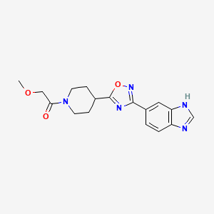 molecular formula C17H19N5O3 B5684419 5-{5-[1-(methoxyacetyl)-4-piperidinyl]-1,2,4-oxadiazol-3-yl}-1H-benzimidazole 