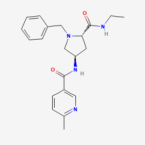 molecular formula C21H26N4O2 B5684430 N-{(3R,5S)-1-benzyl-5-[(ethylamino)carbonyl]pyrrolidin-3-yl}-6-methylnicotinamide 