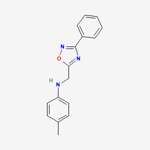 molecular formula C16H15N3O B5684432 (4-methylphenyl)[(3-phenyl-1,2,4-oxadiazol-5-yl)methyl]amine 