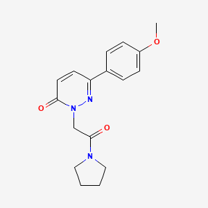 molecular formula C17H19N3O3 B5684449 6-(4-methoxyphenyl)-2-[2-oxo-2-(1-pyrrolidinyl)ethyl]-3(2H)-pyridazinone 
