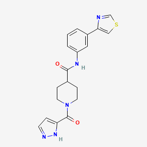 molecular formula C19H19N5O2S B5684453 1-(1H-pyrazol-3-ylcarbonyl)-N-[3-(1,3-thiazol-4-yl)phenyl]piperidine-4-carboxamide 
