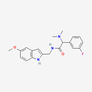 molecular formula C20H22FN3O2 B5684496 2-(dimethylamino)-2-(3-fluorophenyl)-N-[(5-methoxy-1H-indol-2-yl)methyl]acetamide 