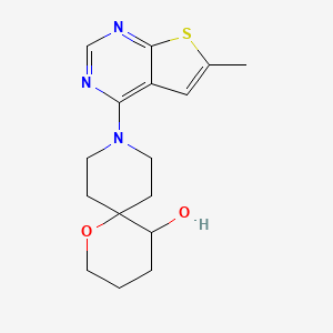 molecular formula C16H21N3O2S B5684500 9-(6-methylthieno[2,3-d]pyrimidin-4-yl)-1-oxa-9-azaspiro[5.5]undecan-5-ol 