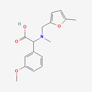 molecular formula C16H19NO4 B5684513 (3-methoxyphenyl){methyl[(5-methyl-2-furyl)methyl]amino}acetic acid 