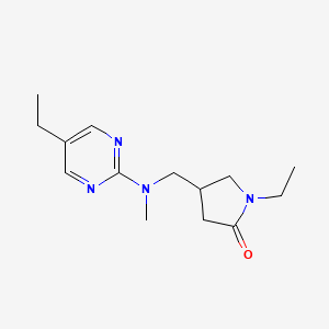 molecular formula C14H22N4O B5684519 1-ethyl-4-{[(5-ethylpyrimidin-2-yl)(methyl)amino]methyl}pyrrolidin-2-one 